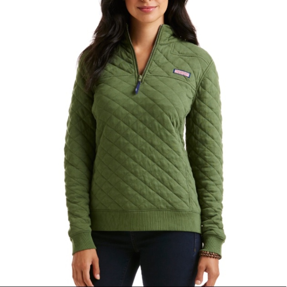 Vineyard Vines Quilted Green Shep Shirt small